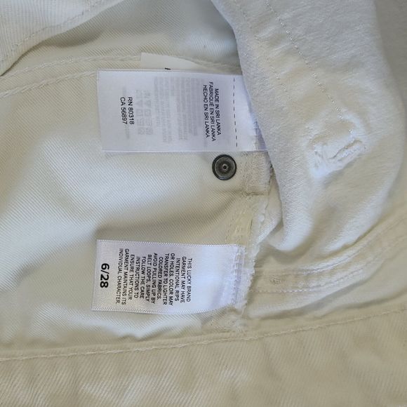 Lucky Brand Skirt Women 6/28 White Denim Cut Off Mid Rise Mini Short Button Fly - Picture 8 of 11
